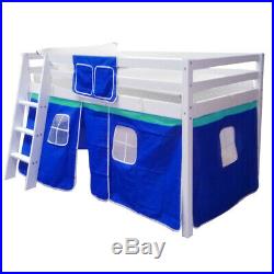 Cabin Bed Mid Sleeper Wooden Pine with Fairy Tent Boys Girls Kids Loft Bunk Bed
