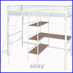 Cabin Beds High Sleeper Bunk Pine Wood with Ladder Loft Or Metal Frame with Desk
