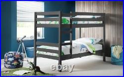 Camden Anthracite Solid Pine 3ft Single Bunk Bed 2 Man Delivery