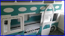 Campervan Bed Surfer Style Green & White Bunk Bed by Julian Bowen Rrp £700. Used