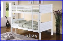 Castleton Solid Wood 3FT Single Bunk Bed in White Splits into two beds