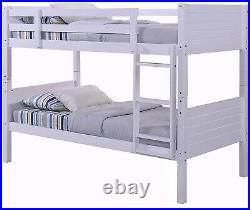 Castleton Solid Wood 3FT Single Bunk Bed in White Splits into two beds