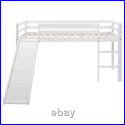 Children Cabin Bed Frame with Slide & Ladder Wooden Bunk Bed for Kids Pine Wood