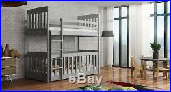 Children Wooden Pine Bunk Bed Cris with Cot Bed in 3 Colours
