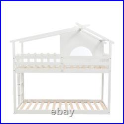 Childrens Bunk Bed 3ft Single Sleeper Wooden With Ladder for Kids Teenager White
