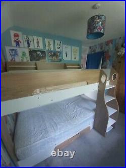 Childrens Bunk Bed With Shelving, Single