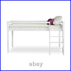 Childrens Cabin Bed Single Bunk Beds Kids Loft Mid Sleeper Wood Bed Frame 3FT