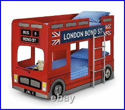 Childrens Kids Novelty London Bond Street Red Bus Bunk Bed Frame Steering Wheel
