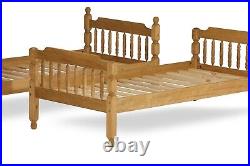 Colonial Waxed Pine Wooden Bunk Bed Frame 3ft Single