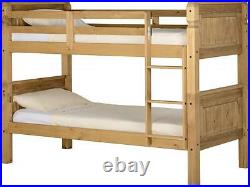 Corona 3' Bunk Bed Frame Distressed Waxed Pine Can Be Used as 2 Single Beds