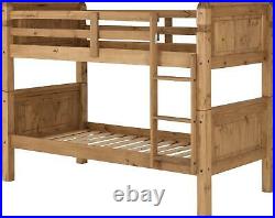 Corona 3' Bunk Bed Frame Wooden Single For Kids & Adults Distressed Wax Pine