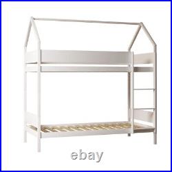 Cuckooland Kids House Bunk Bed with Roof in White Lily