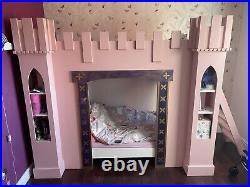 Custom Kids Girls Princess Castle Bunk Bed &2 Full Size Single Memory Mattresses