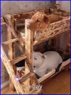 Dog Bed Dog Bunkbed Handmade Wooden Pet Bed Cat Bed Cat Bunkbed Indoor Bed