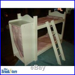 Doll Bunk Bed Clothes Cabinet 18 American Girl Dolls Furniture Mattress Bedding