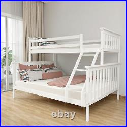 Double Bed 3FT-4.6FT Wooden Bunk Bed Solid Pine Children Kids Bed Frame White