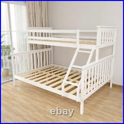 Double Bed 3FT-4.6FT Wooden Bunk Bed Solid Pine Children Kids Bed Frame White