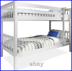 Double Bed Bunk Bed, 3Ft Wooden Bunk Beds with Ladder Twin Sleeper Kids Bunk Bed
