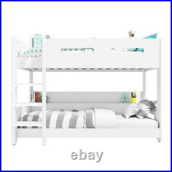 Double Bed Kids Bunk Beds White Childrens Sleeper Single 3FT Wooden Bed Frame
