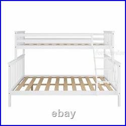 Double Bed Triple Bunk Bed Frame Solid Wood with Stairs Children Kids Bedroom UK