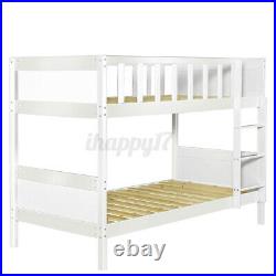 Double Bunk Bed Bed Wooden Bed Frame White Pine Sleeper Ladder Kids Single 3FT