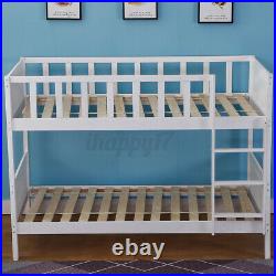 Double Bunk Bed Bed Wooden Bed Frame White Pine Sleeper Ladder Kids Single 3FT