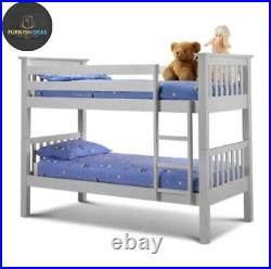 Double Bunk Beds 3FT Single Pine Wooden Bed Frame With Stairs