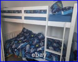 Double Bunk Beds 3FT Single Pine Wooden Bed Kids Children Bed Frame With Stairs