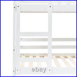 Double Bunk Beds 3ft Single Solid Wooden Kids Bed Frame High Sleeper White