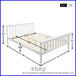 Double/Single Bed Bunk Bed Triple Stairs Solid Pine Kids Children White/Grey Bed