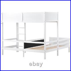 Double Wooden Bunk Bed Solid Pine Children Bed Frame With Memory Foam Mattress