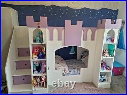 Dreams joinery princess castle bunk bed purple and white