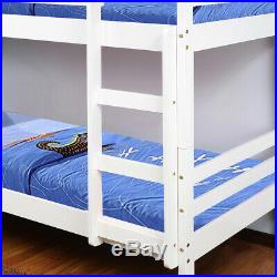 Durham White Wooden Bunk Bed with Size and Mattress Options