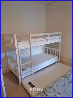 Excellent Wooden Detachable Kids Bunk Bed With Trundle (Mattresses included)