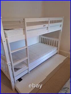 Excellent Wooden Detachable Kids Bunk Bed With Trundle (Mattresses included)