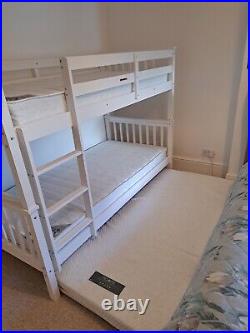 Excellent Wooden Detachable Kids Bunk Bed With Trundle (Mattresses included)