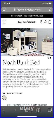 FEATHER AND BLACK childrens Noah Bunk Beds. Colour Ivory