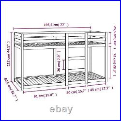 Festnight Bunk Bed, Twin Sleeper, Wooden Bunky bed Double, Bunk Bed With A0G1