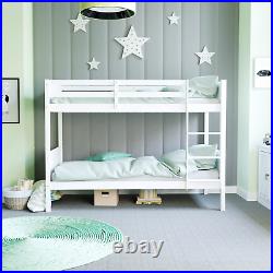 Gemini Bunk Bed Single 3 ft Solid Pine Wood Frame Bedroom Furniture Kids White