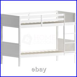 Gemini Bunk Bed Single 3 ft Solid Pine Wood Frame Bedroom Furniture White Grey