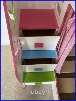 Girls Bespoke Butterfly Single Bed Bunk Bed with Steps, Slide, Curtain & Drawers