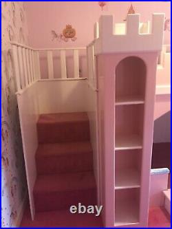 Girls Pink Royal Princess Castle Bed, Single Bed Or Bunk Beds