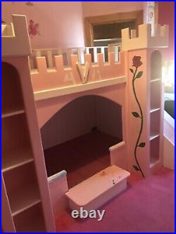 Girls Pink Royal Princess Castle Bed, Single Bed Or Bunk Beds