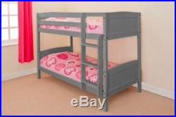 Grey 3ft Single Kids Childrens Wooden Bunk Bed With Mattress Options