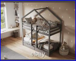 Grey Flair Nest House Bunk Bed with Storage