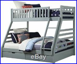 Grey Triple Bunk Bed New Wooden Pine Three Sleeper For Children And Teenagers