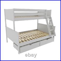 Grey Triple Sleeper Bunk Bed with Storage Drawers Parker PAR002
