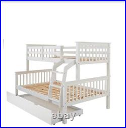 Grey Wooden Bunk Bed Small Double & Single Without Under Bed Draw