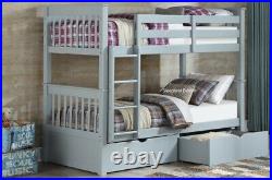 Grey Wooden Bunk Beds Solid Pine Wood New Bunkbeds For Children And Teenagers