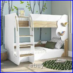 Hadley Bunk Bed in White and Oak with Tree Design HAD001